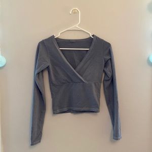 John Galt Blue Amara Surplice Long Sleeve Top